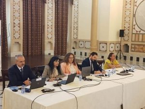 Personalidades durante la Conferencia Nacional en Líbano para proteger las infraestructuras críticas del país de ataques 