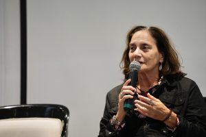 La secretaria general de la FIIAPP, Inma Zamora, durante su intervención en la Mesa País Chile