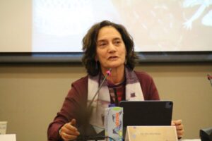 La secretaria general de la FIIAPP, Inma Zamora, clausura el evento 'Costuras para la cohesión social'
